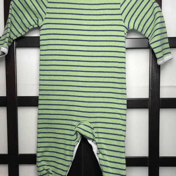 BABY BOY FOOTED PJ | GREEN & BLUE STRIPED | 3 months - Picture 3 of 7